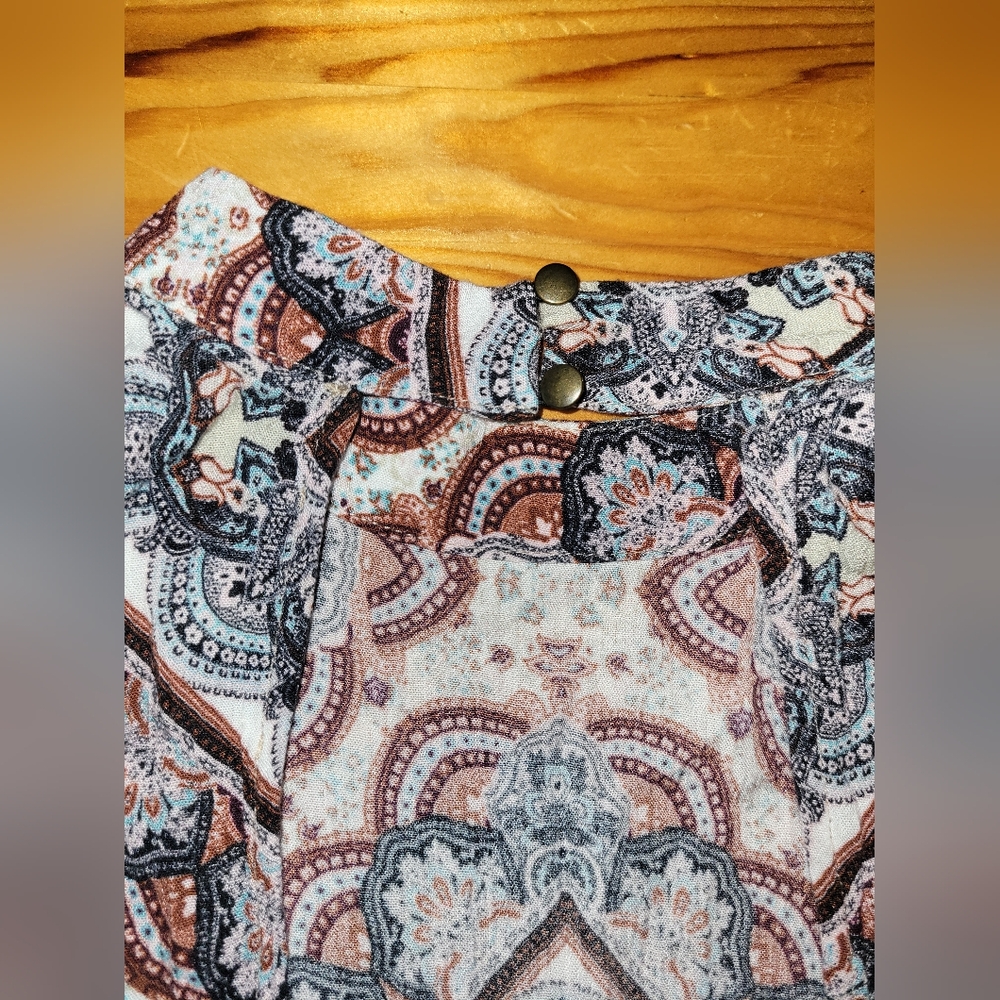 American Eagle Outfitters Brown and Blue Patterned Mini Dress - Picture 2 of 5